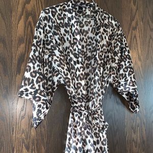 Victoria’s Secret Silk Cheetah Print Housecoat
